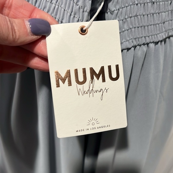 Show me you MuMu Claire midi dress blue gray size XXL NWT - Picture 8 of 11